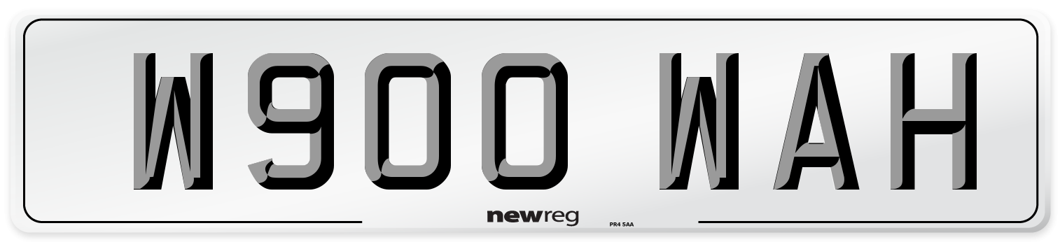W900 WAH Number Plate from New Reg